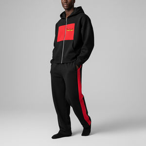 Survêtement Homme Personnalisé OEM Imprimé Streetwear avec Logo Brodé, 100% Coton Molletonné, Coupe Classique Unie Bicolore - Product Image 4