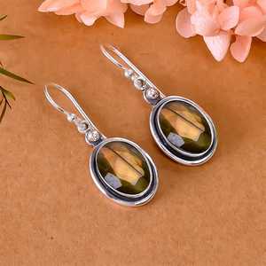 Boucles d'oreilles pendantes en labradorite faites à la main, bijoux en argent sterling 925, pierres précieuses, boucles d'oreilles de luxe, cadeau pour femme - Product Image 1