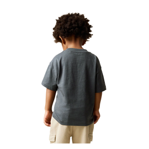 T-shirt gris à col rond et manches courtes pour homme avec impression de lettres stylées, 100 % coton, coupe classique, tricot jersey décontracté - Product Image 2