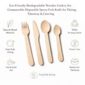 Gran oferta, juego de cubiertos de comedor ecológicos, cucharas y tenedor de madera biodegradables, cuchara biodegradable compostable de madera - Product Image 6