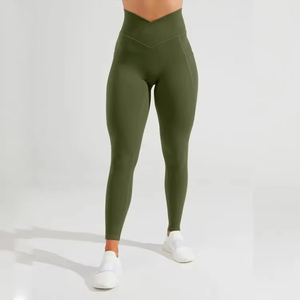 กางเกงเลกกิ้งออกกำลังกายเอวกลางระดับเข่าสำหรับผู้หญิง ระบายอากาศได้ดี เหมาะสำหรับใส่เล่นกีฬาและสตรีทแวร์ - Product Image 4