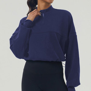 Wearpex Women Half/Quarter Zip Casual Long Sleeve <b>Yoga</b> Shirt Custom Eco-Friendly Quick Dry Fleece Hoodie Sport <b>Sweatshirt</b> - Product Image 3