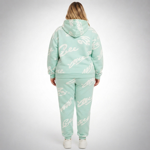 Ensemble survêtement imprimé pour femme grande taille, sweat à capuche et pantalon de jogging, tenue décontractée d'hiver, ensemble de survêtement à capuche en molleton français pour femme - Product Image 3