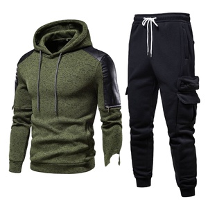 Top Premium Quality Fashion Men's Tracksuit Full Customized <b>Embroidery</b>/Print/Patch Logo Print Pullover Hoodie & Jogger <b>Set</b> - Product Image 1
