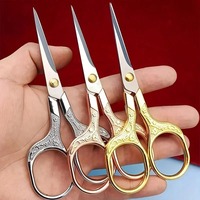 1 pièce Ciseaux à lames droites en acier inoxydable, nouveau design, pour la couture, la découpe de tissus, la broderie, les travaux du tailleur, outils à fil, lame à pointe arrondie