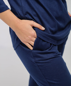 Ensemble de vêtements de détente pour femmes en coton, coupe ample, style été, chemises et pantalons de jogging pour adultes et filles - Product Image 6