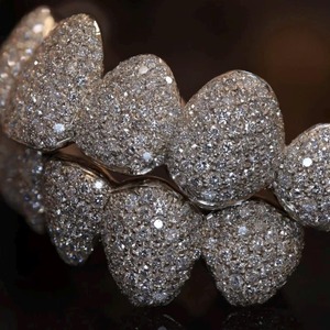 Grillz de Oro Rosa Personalizados con Moissanita, de Plata de Ley 925, con Incrustaciones Completas para Hombres - Product Image 4