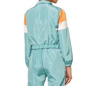 <b>Women's</b> Windbreaker Tracksuit Set Hooded <b>Jacket</b> and Pants Breathable Quick Dry Color Block Sportswear - Product Image 4