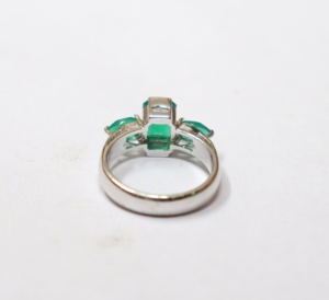 Bague de créateur en argent sterling 925 avec pierre précieuse en onyx vert plaqué rhodium pour mariage ou fête - Product Image 4