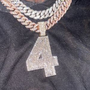 Custom Luxury VVS Moissanite Iced Number <b>Pendant</b> 925 Sterling <b>Silver</b> Gold Plated Certified <b>Initial</b> Charms - Product Image 6