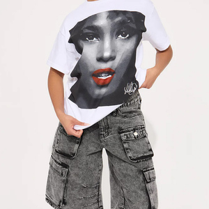 T-shirts pour femmes en coton / fibre de bambou, taille plus, imprimés, design tendance, t-shirt pour femme de qualité supérieure, t-shirts décontractés en coton pour femmes - Product Image 2