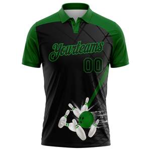 Sublimated <b>Bowling</b> Team Polo Shirt Custom Logo Supplier Quick Dry Polyester Sportswear Private Label Bulk Order Production - Product Image 2