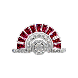 Anillo de Plata de Ley 925 con diamante de rubí natural Art Deco chapado en oro Blanco clásico IGI certificado cóctel regalo de fiesta de boda para - Product Image 3