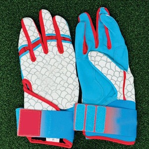 Gants en PU à doigts entiers, bleu, blanc, rouge, antidérapants, fermeture à boucle et crochet, unisexes, pour l'extérieur, toutes saisons - Product Image 1