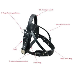 Harnais pour chien en cuir de haute qualité, confortable, respirant, anti-traction, design classique avec fermeture à boucle pour chiens - Product Image 6