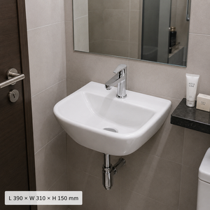Lavabo mural ovale moderne facile à nettoyer, semi-encastré, garantie 5 ans pour HÔTEL/APARTMENT/CENTRE COMMERCIAL/BUREAU/HÔPITAL/VILLA - Product Image 3