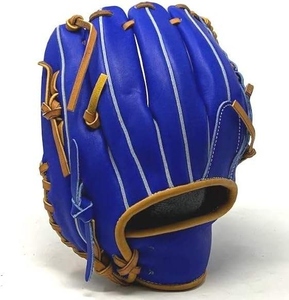 Gant de baseball en cuir bleu pour droitier, avec fermeture auto-agrippante, antidérapant, pour adulte, toutes saisons - Product Image 2