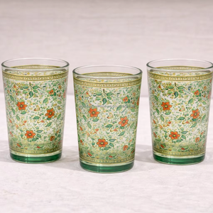 Vasos marroquíes con diseño floral, juego de 6 tazas de té árabe - Product Image 1