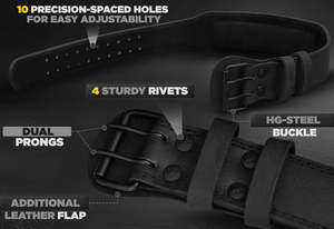 เข็มขัดยกน้ำหนักหนังแท้แบบปรับได้ ระบายอากาศได้ดี น้ำหนักเบา ทนทาน - Product Image 5