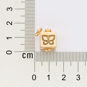 Colgante Clásico con Diseño de Lazo y Cristales de Imitación, Chapado en Oro de 18K, para Joyería, Regalo Unisex - Product Image 3