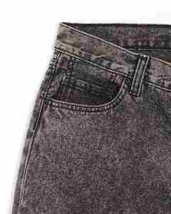 Shorts en jean délavé pour homme, style vintage streetwear, fermeture boutonnée, coupe droite, décontracté pour l'été - Product Image 4