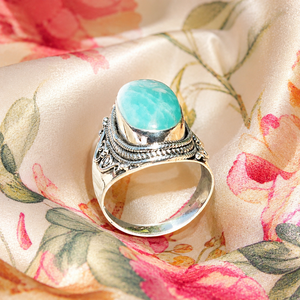 Natural Amazonite Gemstone <b>Ring</b> 925 Sterling <b>Silver</b> Handmade Vintage Boho Statement <b>Ring</b> Women Jewelry Gift <b>for</b> Unisex <b>Men</b> Her - Product Image 4