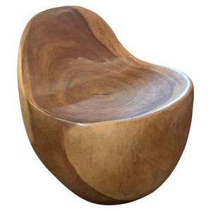 Handcrafted Mango Wood Occasional Chair - Carved <b>Backrest</b> Wholesale India - Product Image 1