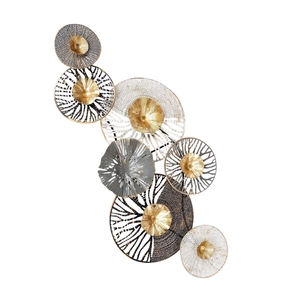 Large Metal <b>Wall</b> Art <b>Decor</b> Modern Gold Leaf <b>Wall</b> Hanging Sculpture Luxury Leaf 3D Metal <b>Wall</b> Decoration for Living Home Hotel - Product Image 2