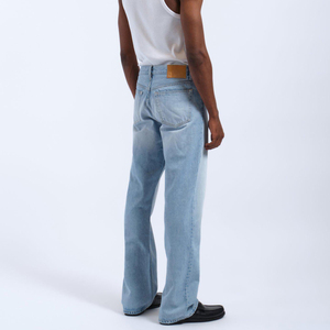 Jeans amples vintage pour hommes OEM, coupe décontractée, jambe large, denim délavé, streetwear, hip hop, pantalon en jean pour hommes - Product Image 2
