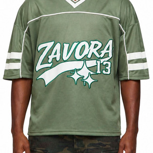 Olive Green American Football Jersey Unisex V Neck Custom Brand Logo <b>Mesh</b> UV Protection Quick Dry Breathable OEM Wholesale <b>Top</b> - Product Image 3