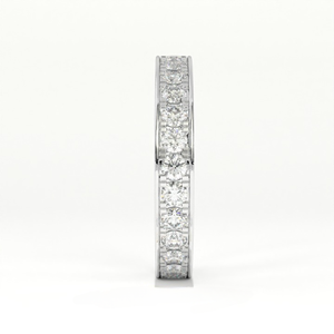 Anillo de Eternidad Aarinya, Brillo Infinito, Apilable, de Compromiso, Oro Blanco de 9K, con Diamantes en Canal, Clásico, Regalo de Boda - Product Image 2