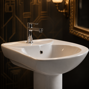 Lavabo sur pied Orbit moderne, écologique, entièrement en céramique cristallisée, usage commercial, garantie 5 ans, bureau, hôpital, appartement - Product Image 6