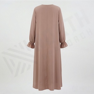 Abaya Nida Luxury Plus Size para mujeres musulmanas, elegante, color personalizado, con diseño de mariposa, conjunto informal de dos piezas para Ramadán y Eid. - Product Image 2