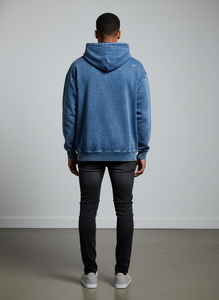 Sudadera con Capucha Personalizada con Logotipo Bordado, Estilo Desgastado, 100% Algodón, Lavado Ácido, Corte Holgado Vintage, Estilo Urbano para Hombre - Product Image 2