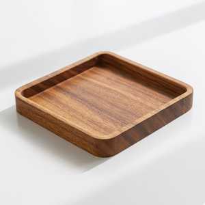 Handmade Acacia Wood Square Tray <b>Rustic</b> <b>Home</b> <b>Decor</b> Premium Square Wooden Serving Tray - Product Image 2