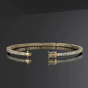 Lab Grown round Diamond Tennis Bracelet for Women & <b>Men</b> 14k Solid Gold Emerald Diamond Bracelet Diamond Bracelets & <b>Bangles</b> - Product Image 5