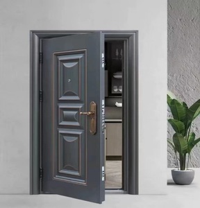 Sécurité extérieure Portes en fer Portes <span class=keywords><strong>d</strong></span>'<span class=keywords><strong>entrée</strong></span> Conception en acier Portes résidentielles pour la sécurité des maisons - Product Image 3