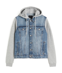 Chaqueta con Capucha de Mezclilla para Hombre de Alta Calidad, Manga Larga, Transpirable, de Algodón, Informal, Ropa de Invierno para Hombre, Logotipo Personalizado - Product Image 2