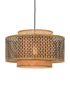 Lampe suspendue artisanale écologique en bambou, abat-jour tissé à motifs, luminaire bohème, lampe suspendue pour chambre à coucher, hôtel - Product Image 2