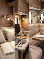 Lampe de lecture murale intérieure LED réglable 12V 24V avec port USB-C pour camping-car, caravane, fourgon aménagé, bateau
