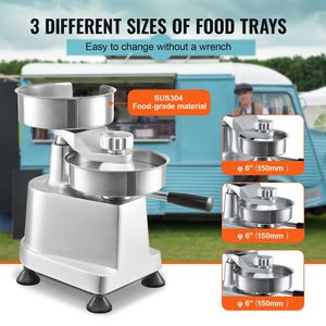 Pressa per Hamburger Professionale in Acciaio Inox, 3 Stampi Convertibili (4/5/6 Pollici) per Preparazione di Hamburger e Snack di Carne - Product Image 3