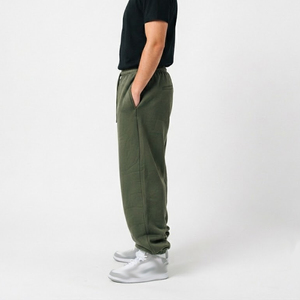 Pantalon de survêtement ample en molleton premium pour homme, taille mi-haute avec cordon de serrage, coupe décontractée, style streetwear hiver, 100 % coton - Product Image 3