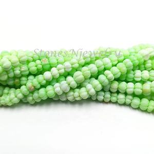 Perles de pierres précieuses en opale verte de haute qualité, sculptées en forme de melon, 8 mm, forme citrouille, pour la fabrication de bijoux, vente en gros indienne - Product Image 6