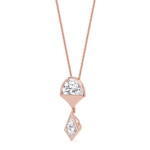 Pendentif en or rose 9 carats avec diamant de laboratoire 2,45 CTW, coupe demi-lune, bijoux fins, collier, charme pour femme, cadeau - Product Image 5