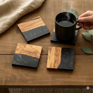 Luxury Epoxy Wood <b>Drink</b> <b>Coaster</b> - Product Image 5