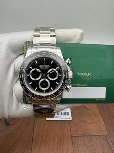 Montre automatique de luxe en acier inoxydable, chronographe 40 mm, cadran noir, lunette en céramique avec tachymètre, mouvement ETA, unisexe - Product Image 3