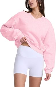 Womens Heavy <b>Blend</b> 100% Cotton Fleece Cropped Sweatshirt Soft Activewear Reverse Weave Pullover Heritage Long Sleeve Winter - Product Image 6
