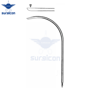 Aguja de drenaje quirúrgica Redon de acero inoxidable con punta de cuchillo totalmente curvada y extremo roscado, 19.5 cm / 7-3/4 pulgadas, 10 Charr - Product Image 5