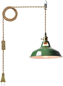 Vintage Plug In Pendant <b>Light</b> Industrial Hanging Lamp Green Metal Pendant <b>Light</b> Farmhouse <b>Ceiling</b> <b>Light</b> <b>Retro</b> Hanging <b>Light</b> - Product Image 2