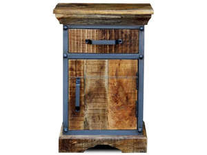 Mesita de Noche Moderna Hecha a Mano de Madera de Mango Maciza y Gabinete de Almacenamiento con 2 Cajones - Product Image 3